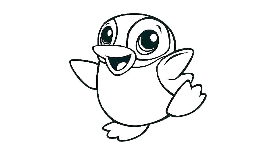 960x540 Coloring Pages Penguin