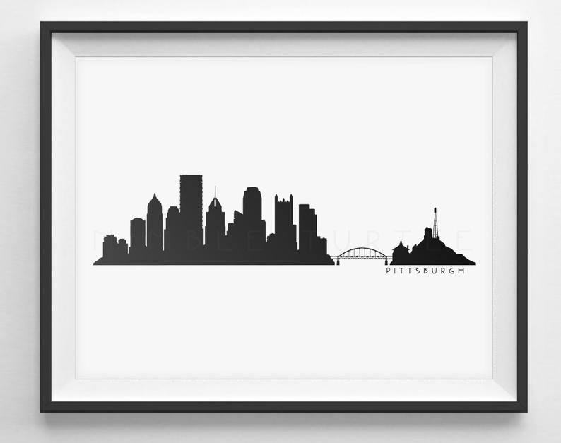 794x627 Pittsburgh Skyline Silhouette Printable Skyline Etsy