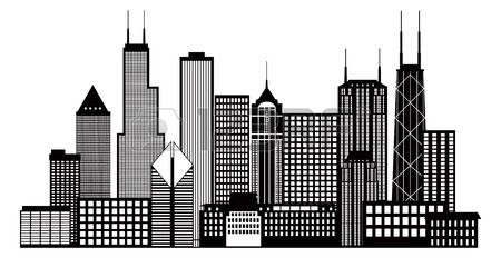 450x232 stock vector cef chicago skyline, chicago skyline tattoo