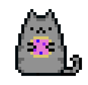 290x280 pusheen with donut pixel drawing pixel art maker