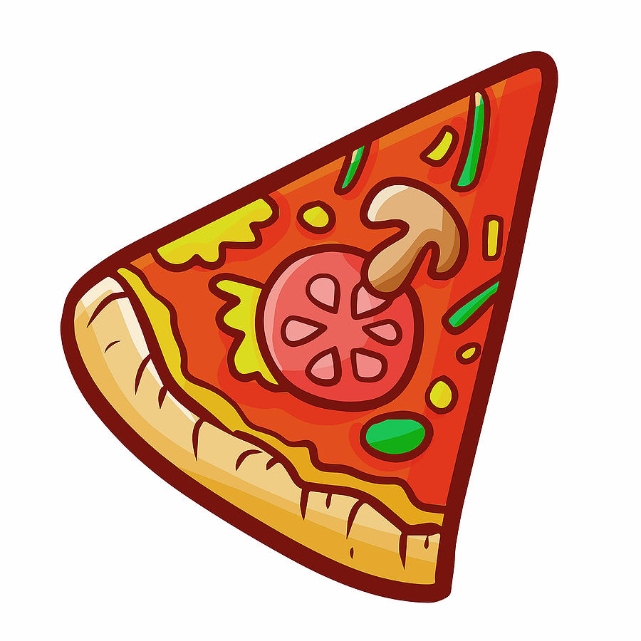 900x900 Yummy Piece Of Pizza Ready To Eat Drawing
