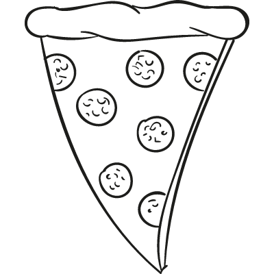400x400 Pepperoni Pizza Clipart Black And White