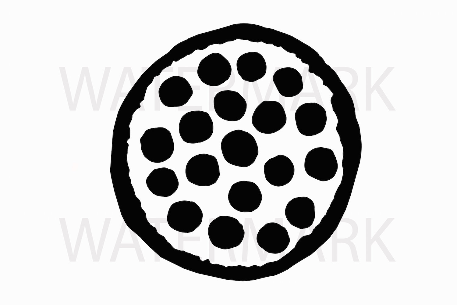 1500x1000 Pepperoni Pizza Tray Uncut Svgpngjpg Hand Drawing Etsy