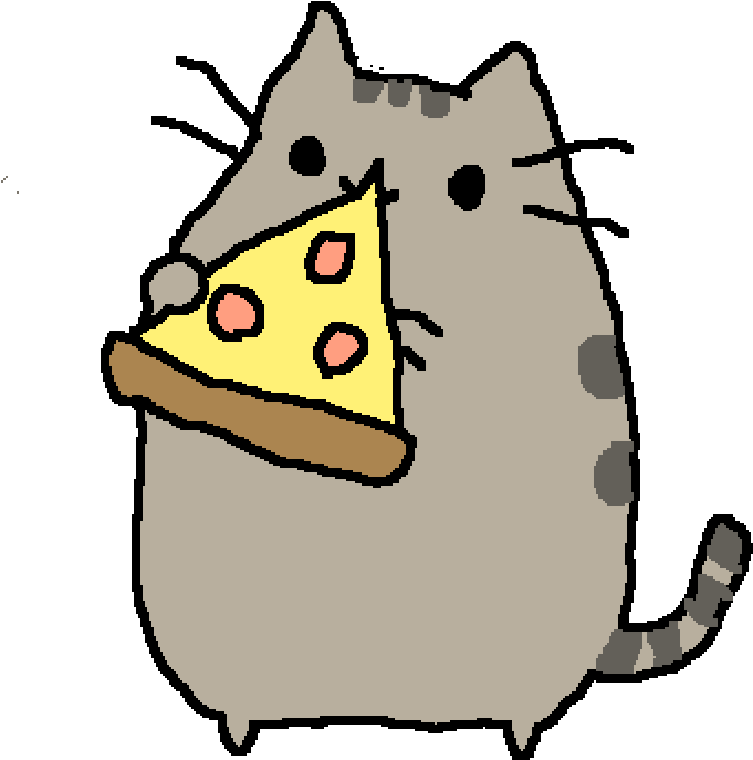 681x687 Pusheen Pizza Png Clip Black And White Stock