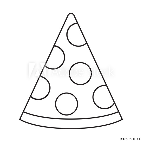500x500 This Is A Black And White Vector Line Drawing Of A Slice Of Pizza