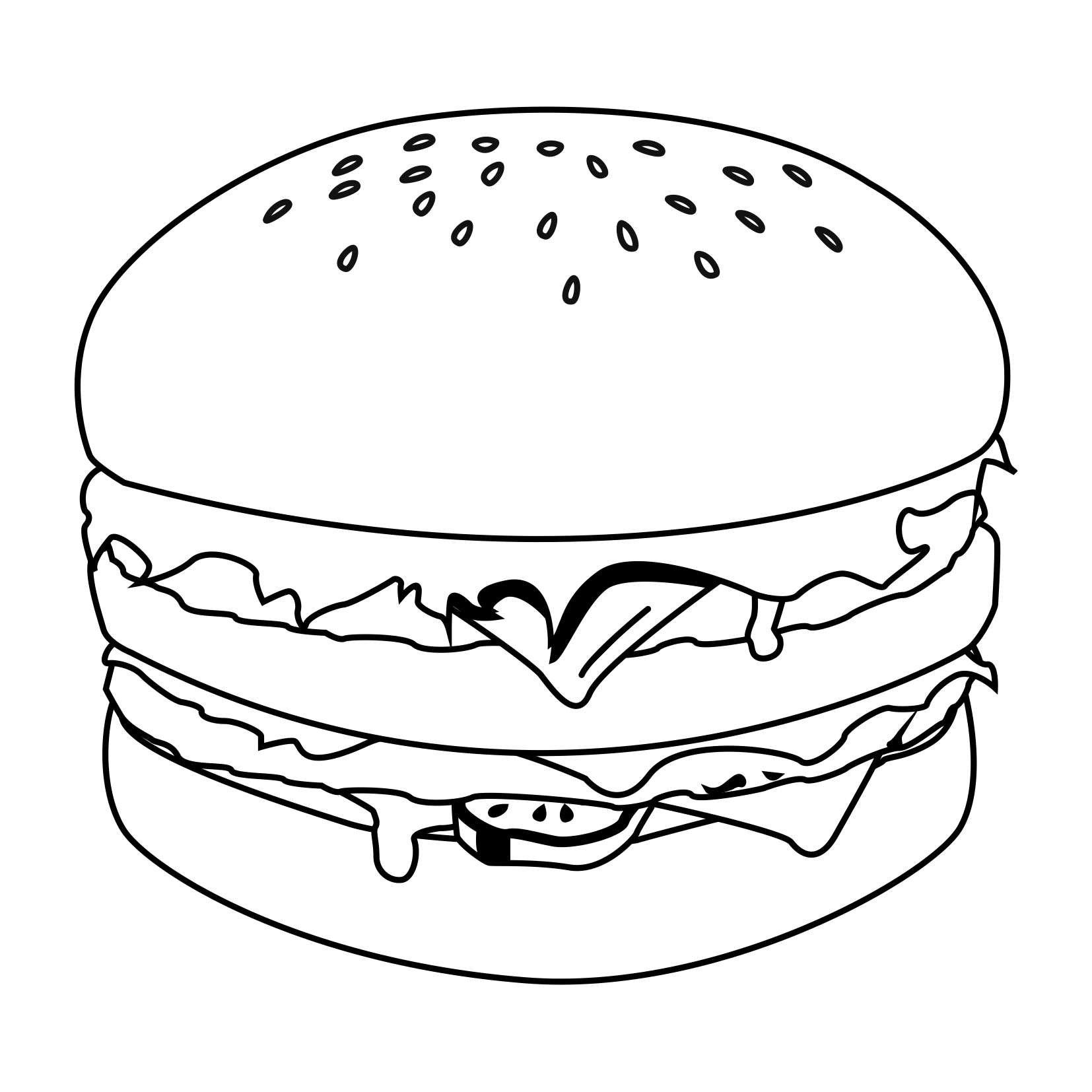 1654x1654 Burger Drawing Pizza For Free Download