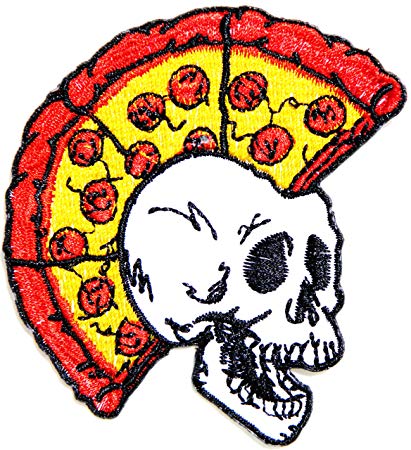 411x450 Funny Skull Monster Heavy Metal Pizza Hut Cooking Chef