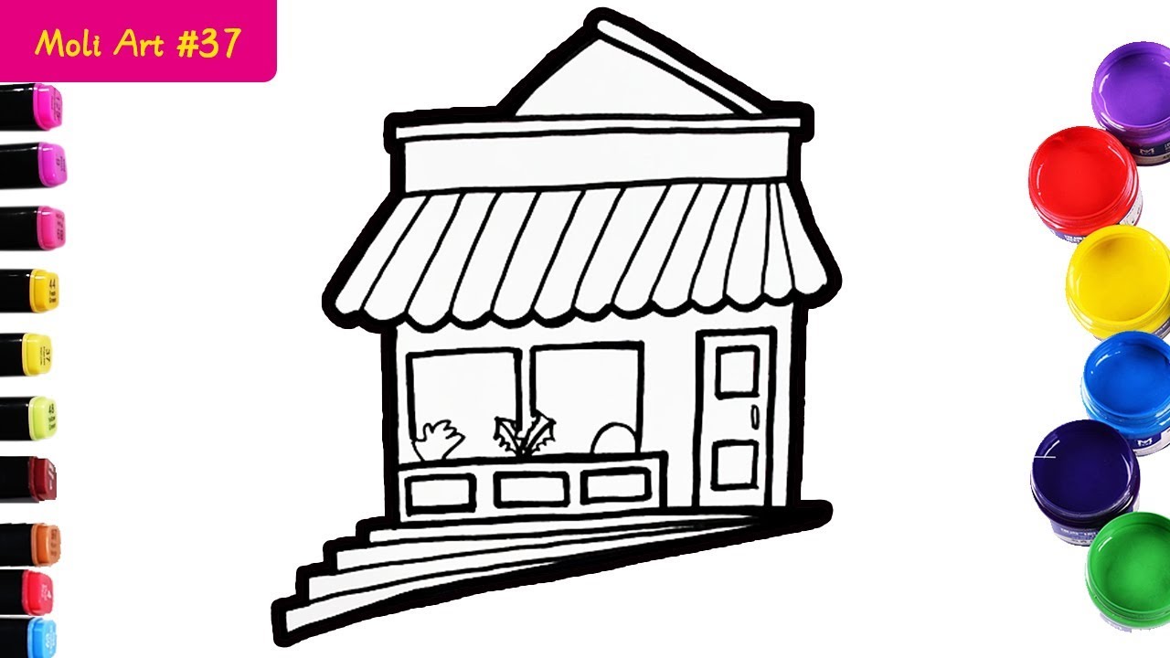 1280x720 How To Draw Pizza Shop Coloring Kids Learn Drawing Art Colors