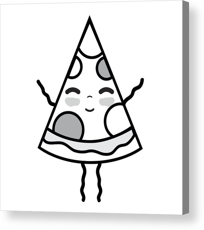 666x750 Line Kawaii Cute Happy Slice Pizza Food Acrylic Print