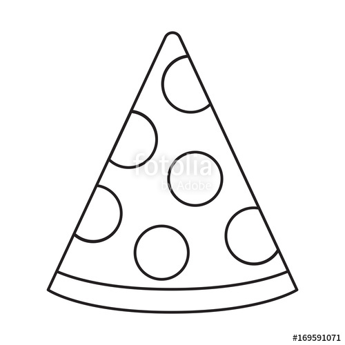 500x500 This Is A Black And White Vector Line Drawing Of A Slice Of Pizza