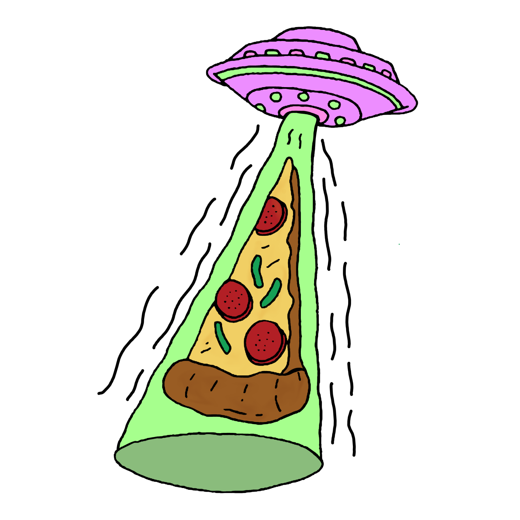1773x1773 Pizza Alien Alienship Outline Drawing Draw Line Mystick