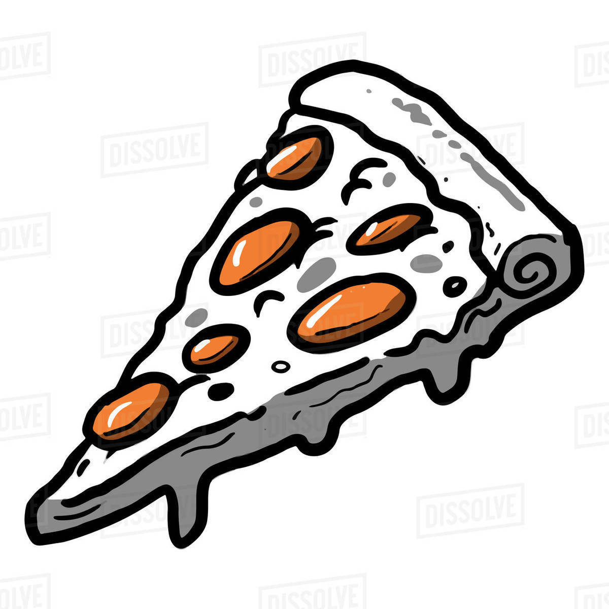 1200x1200 Illustration Of Pizza Slice Against White Background