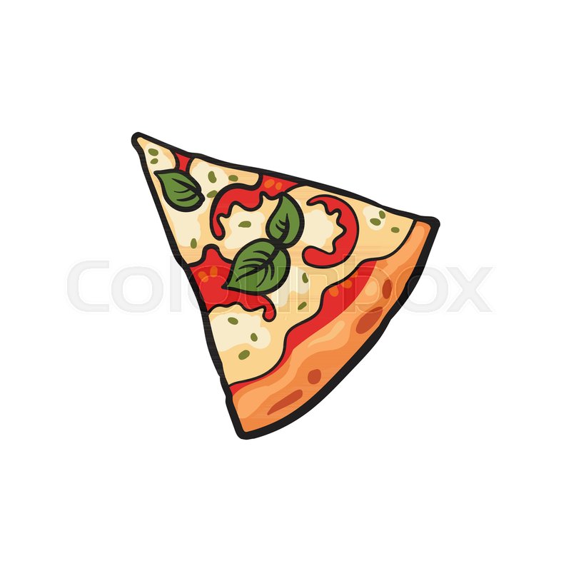 800x800 Vector Flat Margarita Pizza Slice With Stock Vector Colourbox