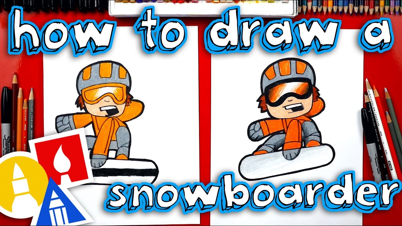 1280x720 how to draw a cartoon snowboarder