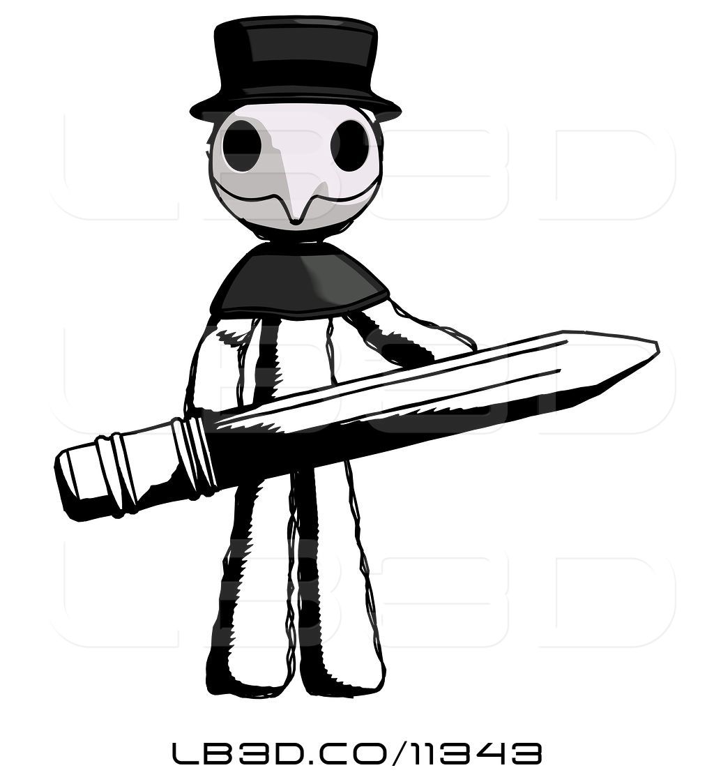 1024x1124 Illustration Of Ink Plague Doctor Guy Writer Or Blogger Holding