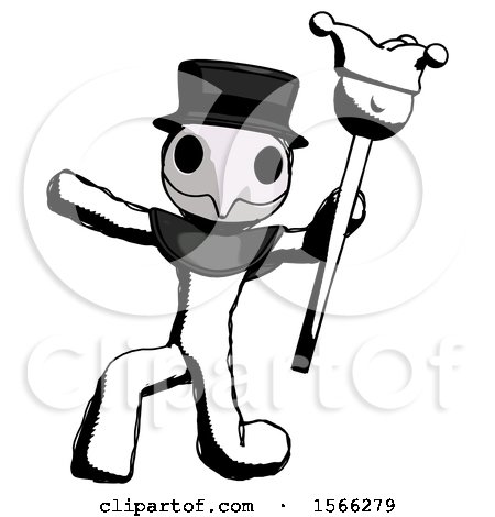450x470 Ink Plague Doctor Man Holding Jester Staff Posing Charismatically