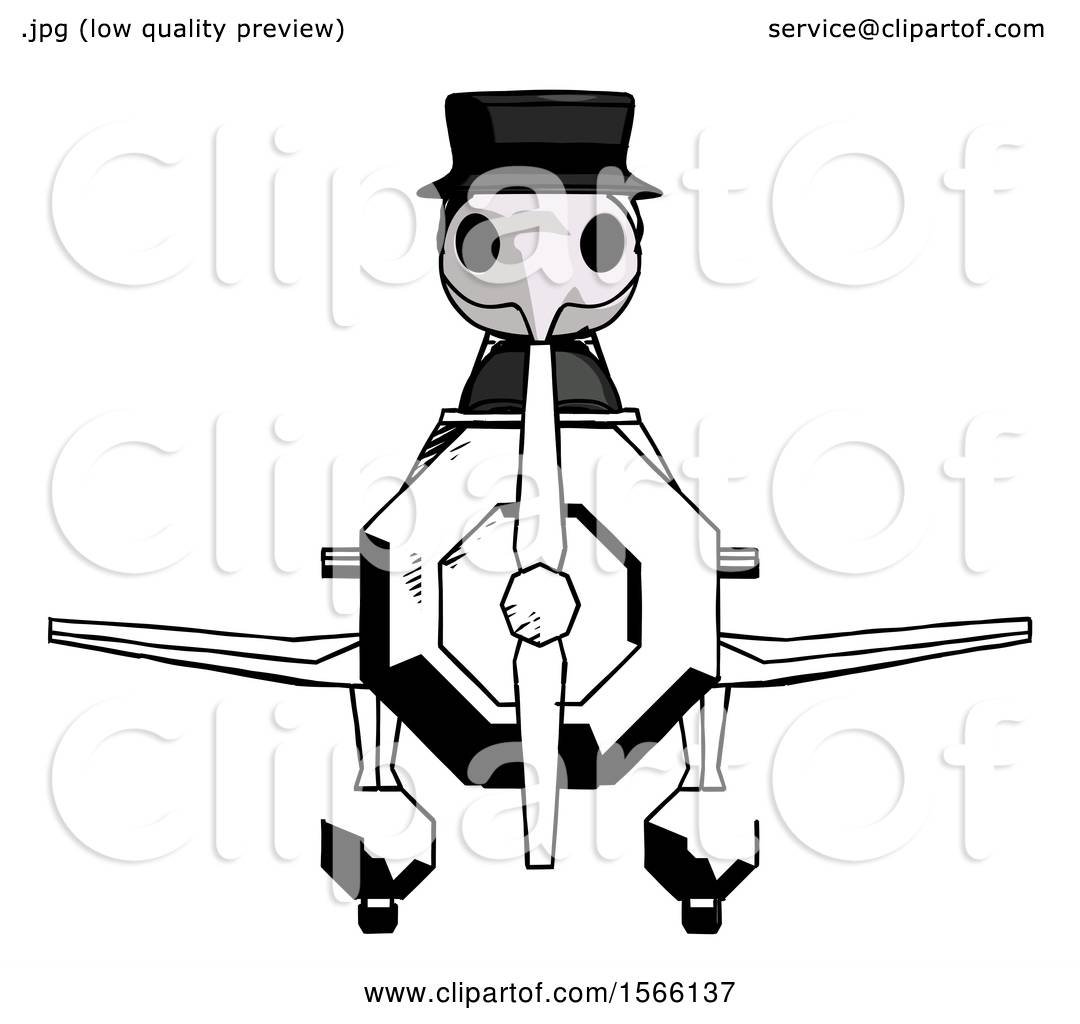 1080x1024 Ink Plague Doctor Man In Geebee Stunt Plane Front View