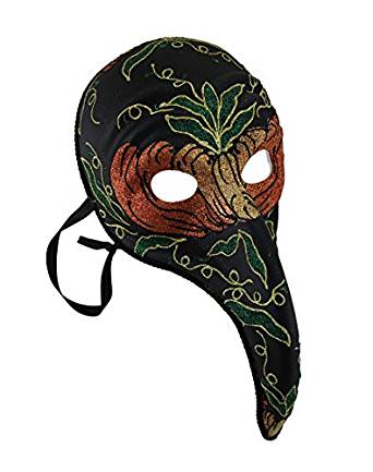342x433 Black Plague Doctor Style Long Curved Nose Fancy