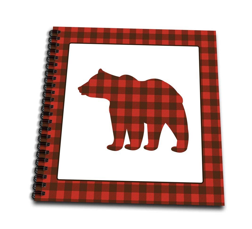 1070x973 buffalo plaid bear drawing book, x arts