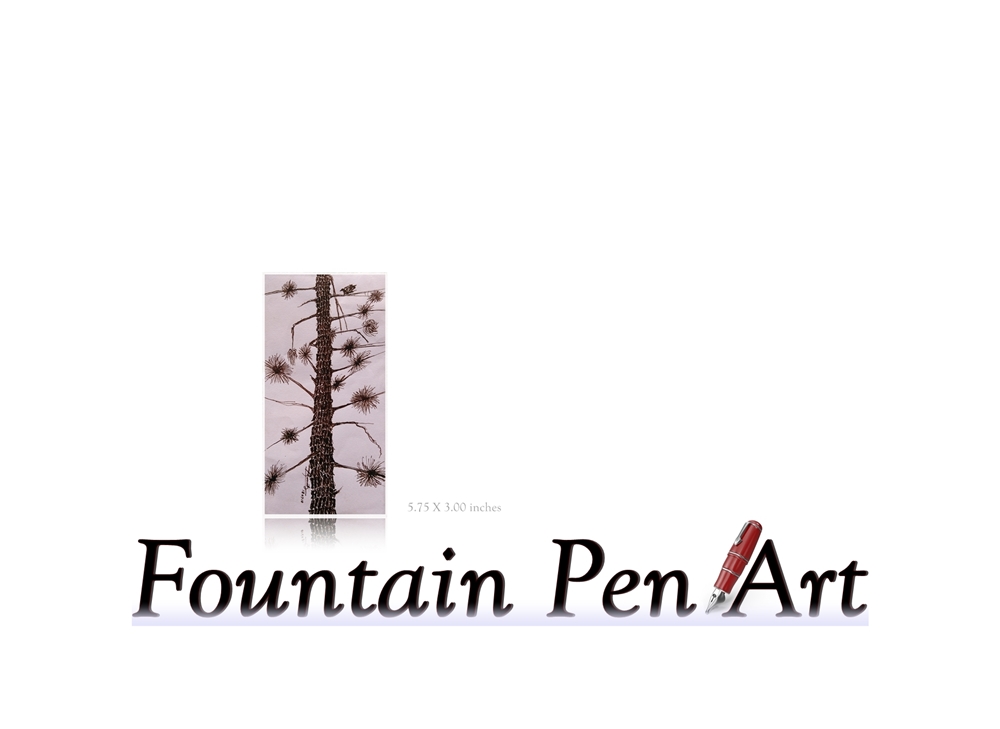1000x729 Fountain Pen Drawing Art Beach Tree With Bird Moto Save Earth