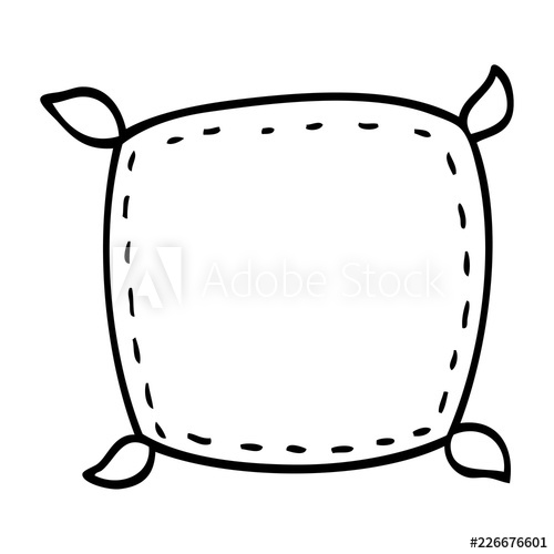 500x500 Line Drawing Cartoon Plain Cushion