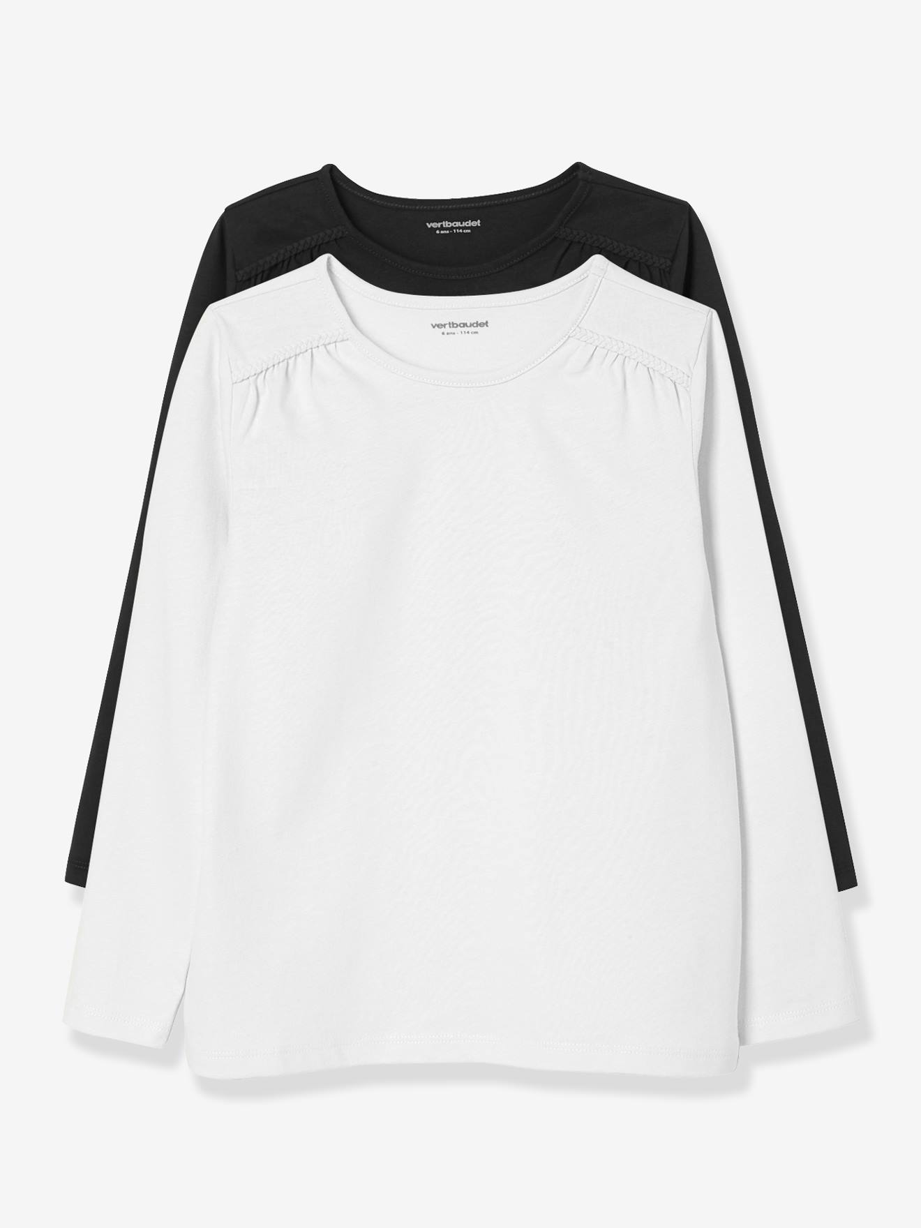 1320x1760 Girls' Pack Of Plain Long Sleeved T Shirts