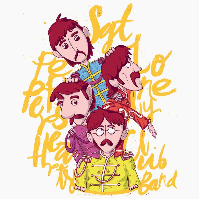 700x700 The Beatles Drawing Full Sleeves T Shirt India