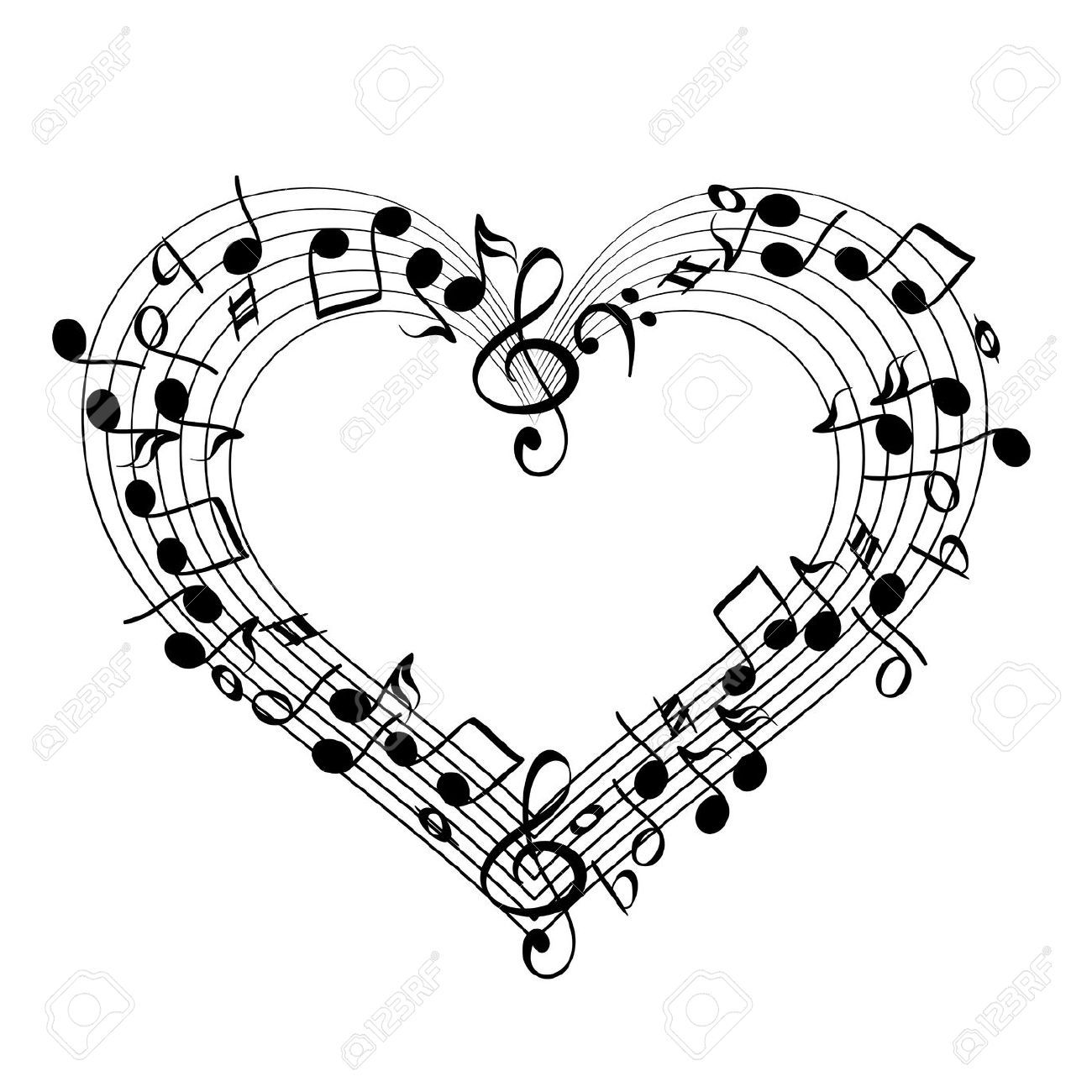 1300x1300 Related Image Noted Heart Sketch, Music Illustration, Music