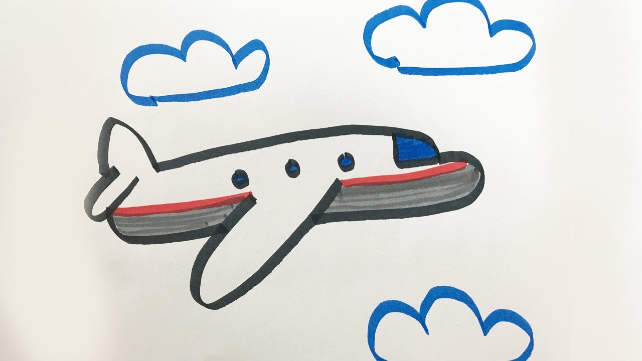 1280x720 How To Draw And Color A Airplane For Kids!
