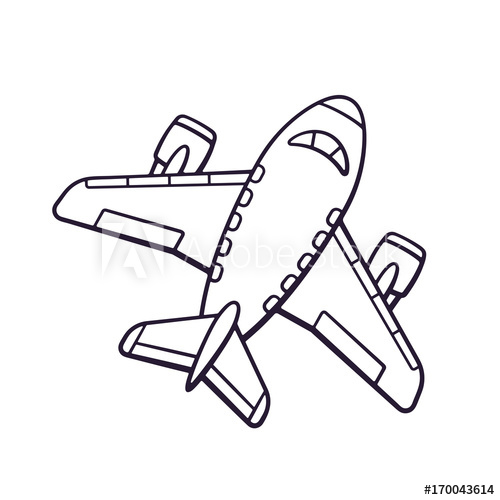 500x500 Vector Illustration Hand Drawn Doodle Of Toy Plane Travel
