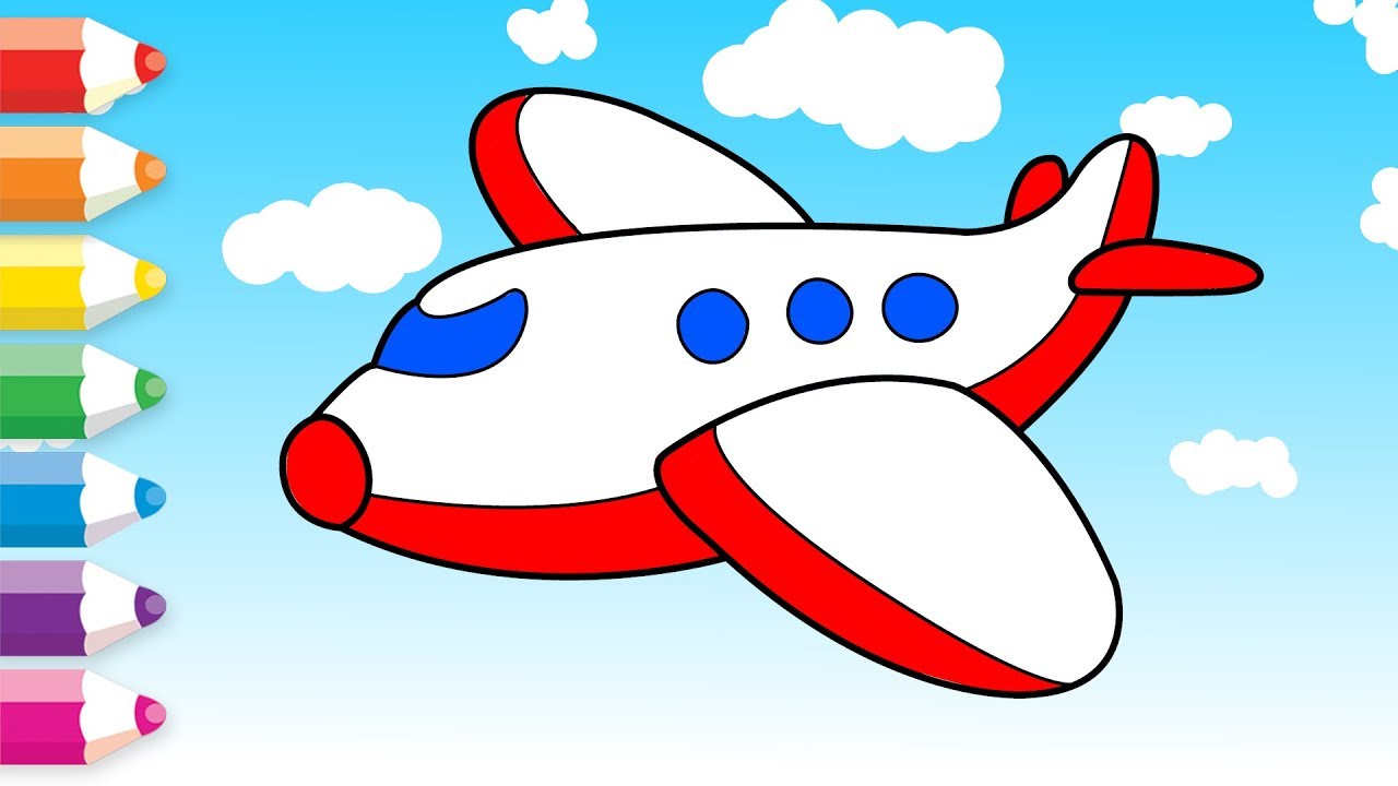 1280x720 Coloring Plane Learn How To Drawing And Coloring For Toddlers