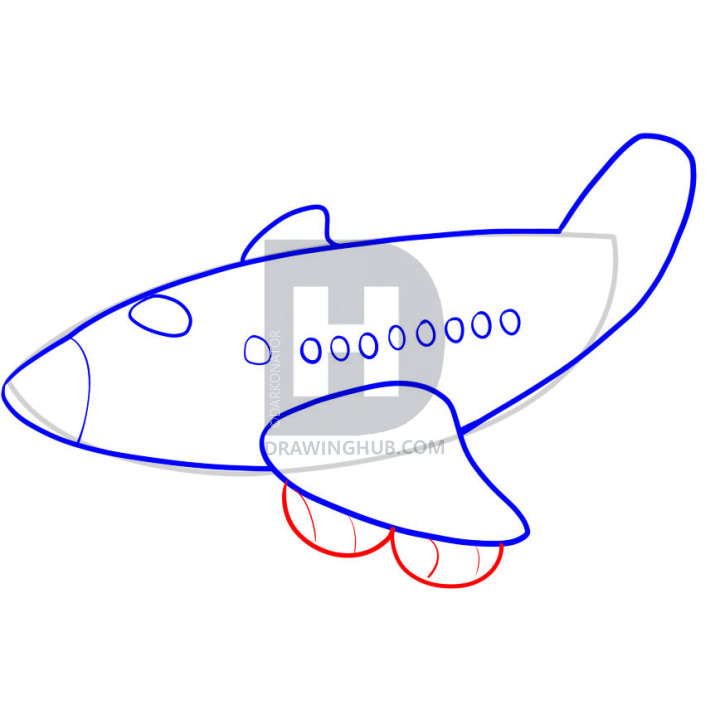 720x720 How To Draw A Plane For Kids, Step