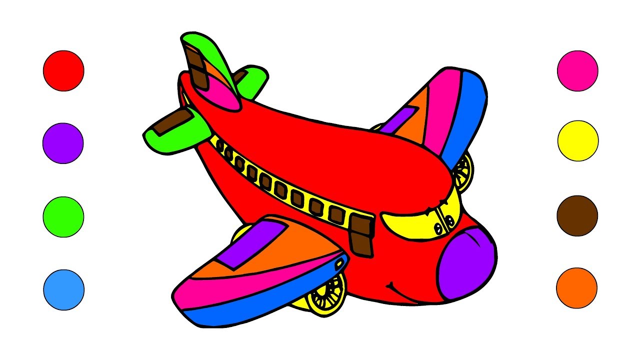 1280x720 Airplane Coloring Pages For Kids Children Toddlers How To Draw
