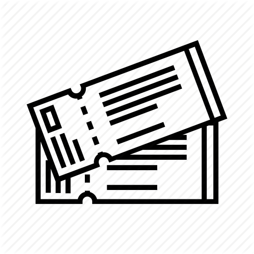 512x512 Download Plane Ticket Line Drawing Clipart Event Tickets Airline