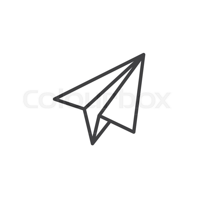 800x800 Origami Plane Line Icon, Outline Stock Vector Colourbox