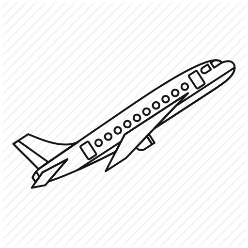 512x512 Air, Aircraft, Airplane, Line, Outline, Plane, Transportation Icon