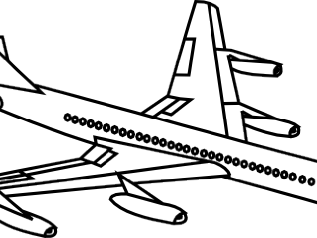 640x480 Plane Clipart Outline