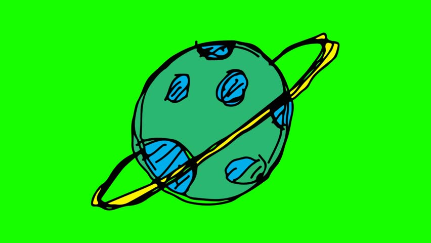 852x480 Hand Drawing Green Screen With Theme Of Planet