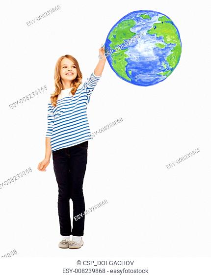 430x564 Girl Drawing Planet Earth Stock Photos And Images Age Fotostock