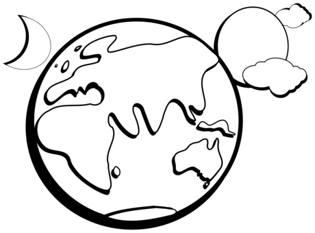 460x340 Earth Drawing Cartoon Line Art Cc0