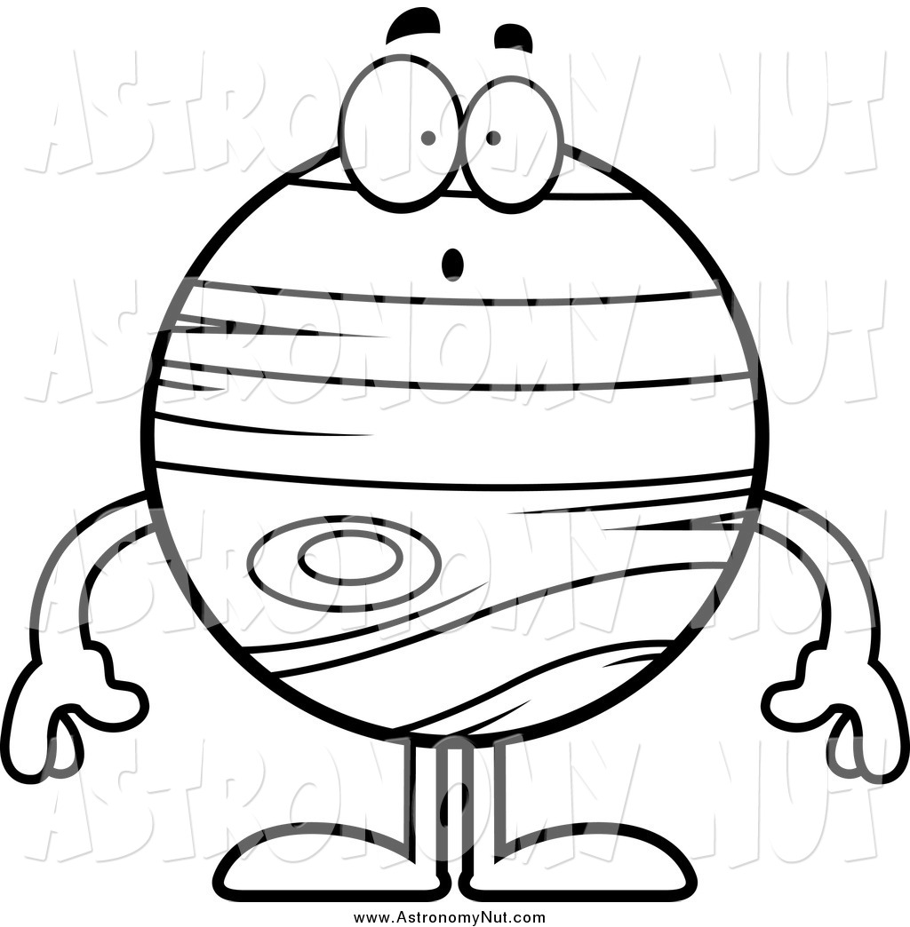 1024x1044 Clipart Of A Black And White Gasping Planet Jupiter