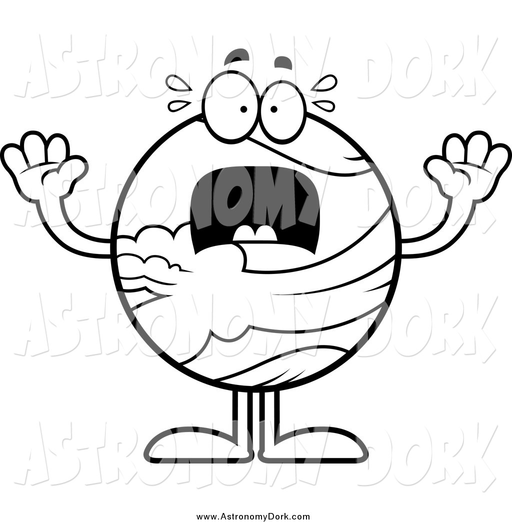 1024x1044 Clip Art Of A Black And White Screaming Planet Venus