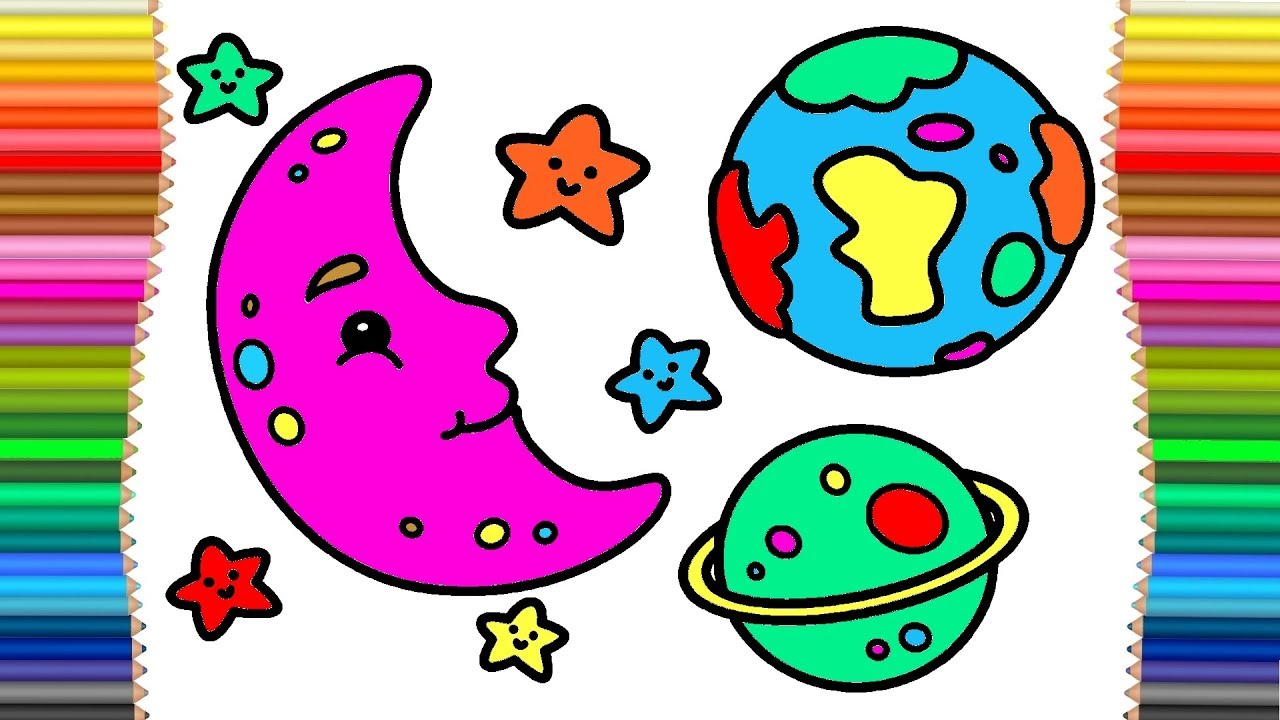 1280x720 How To Draw Planets Drawing And Coloring
