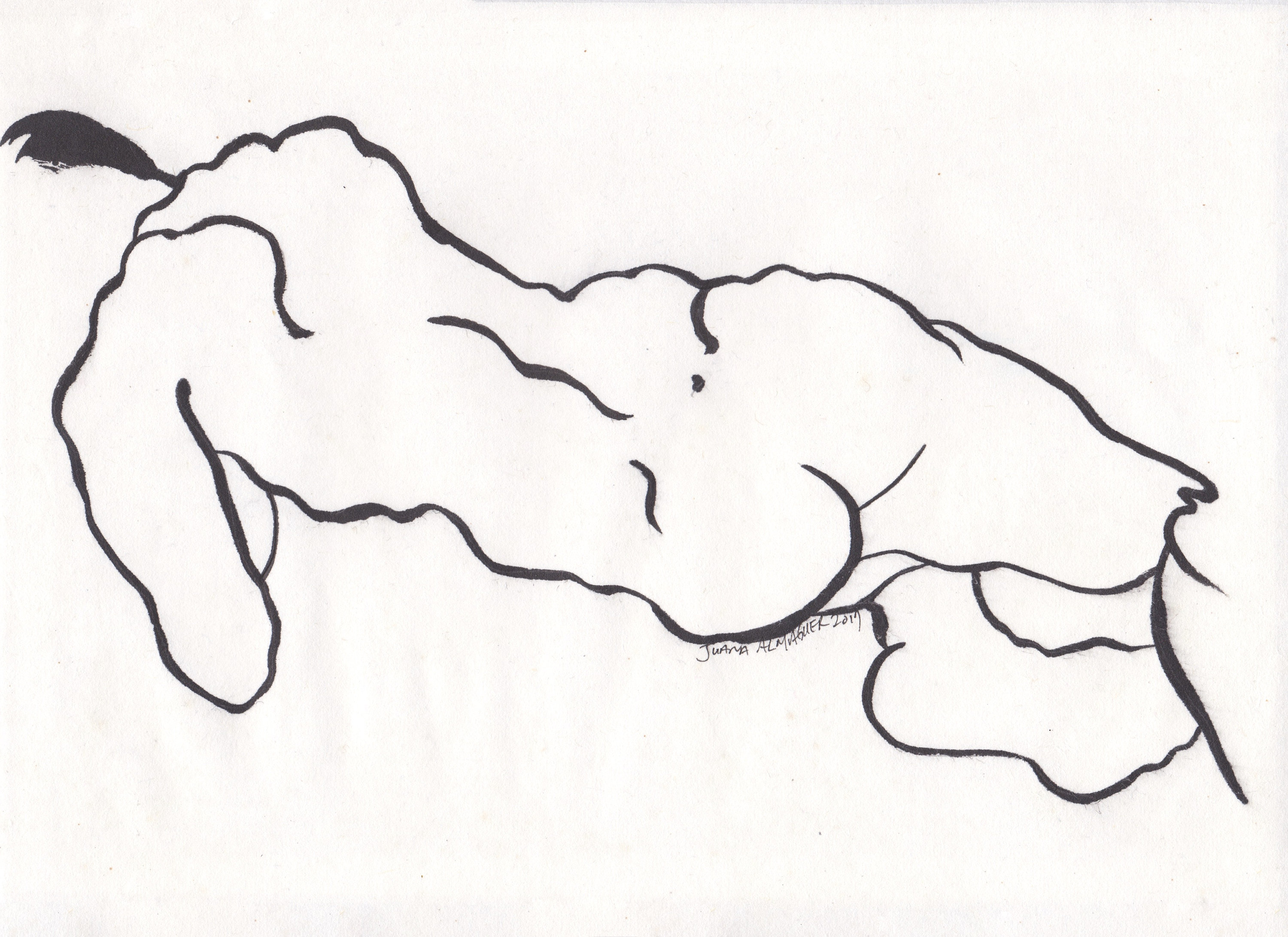 3000x2182 Male Figure Sumi Ink Line Drawing Original Painting Size Etsy
