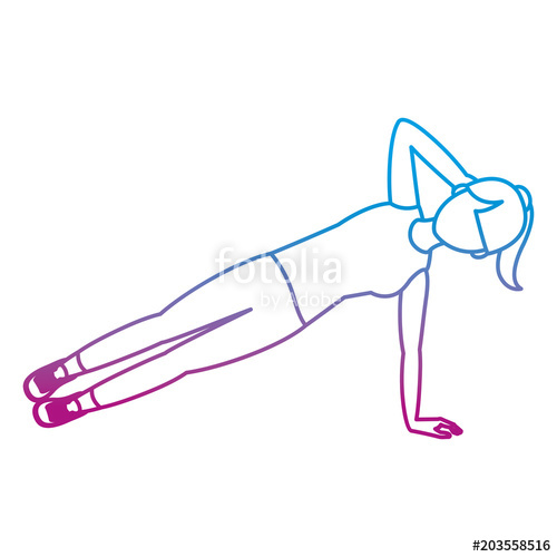 500x500 degraded line fitness woman side planks training stock image