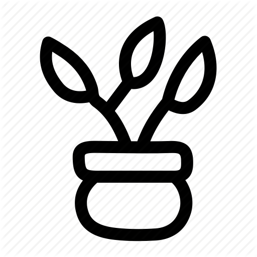 512x512 Drawing, Green, Leafs, Nature, Plant, Pot, Potted Icon