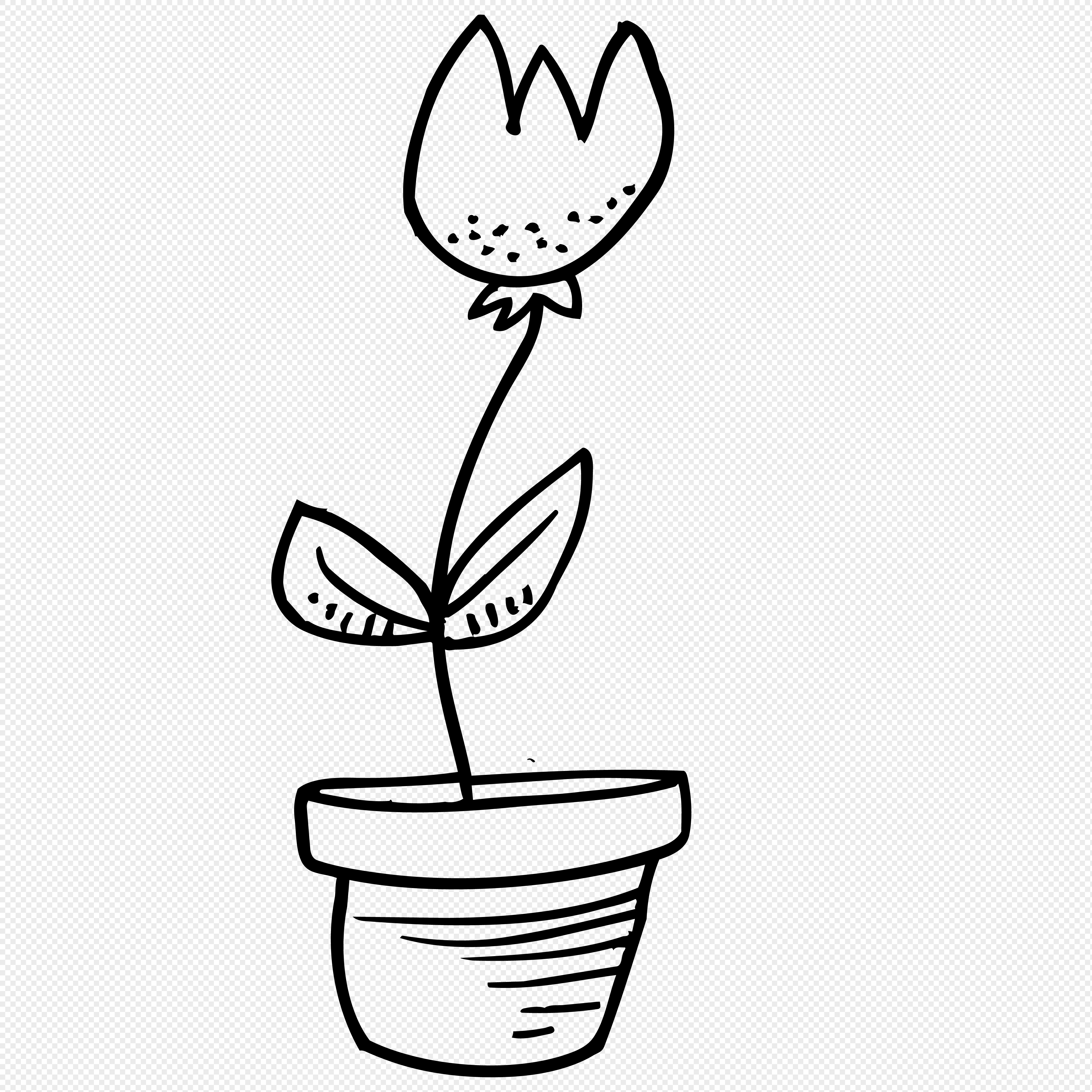 4187x4187 House Plant Line Drawing Unixpaint