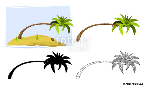 500x300 Tropical Palm Trees Illustration Of A Palm Tree, Black