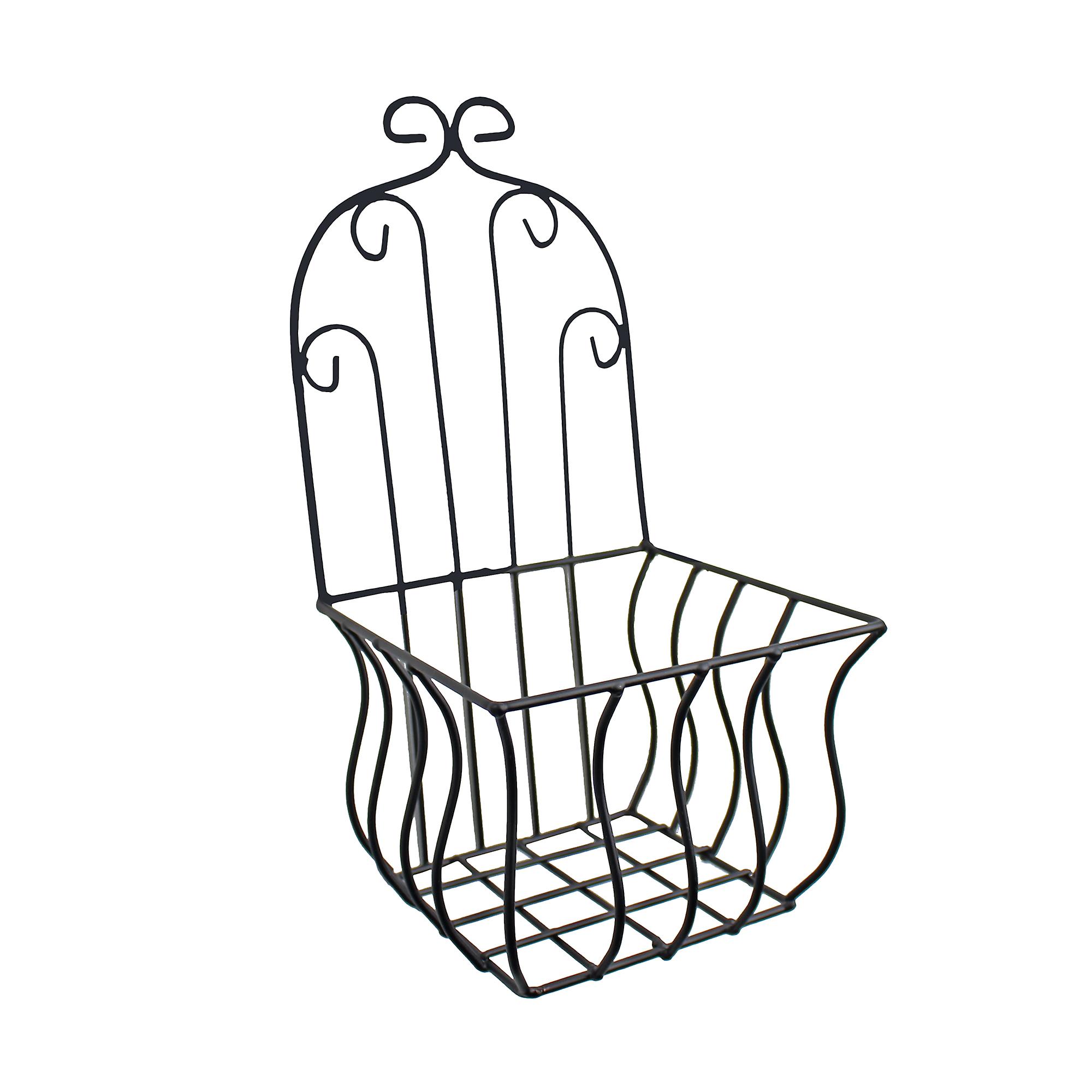 2000x2000 black metal wall planter or pot holder for the garden fruugo