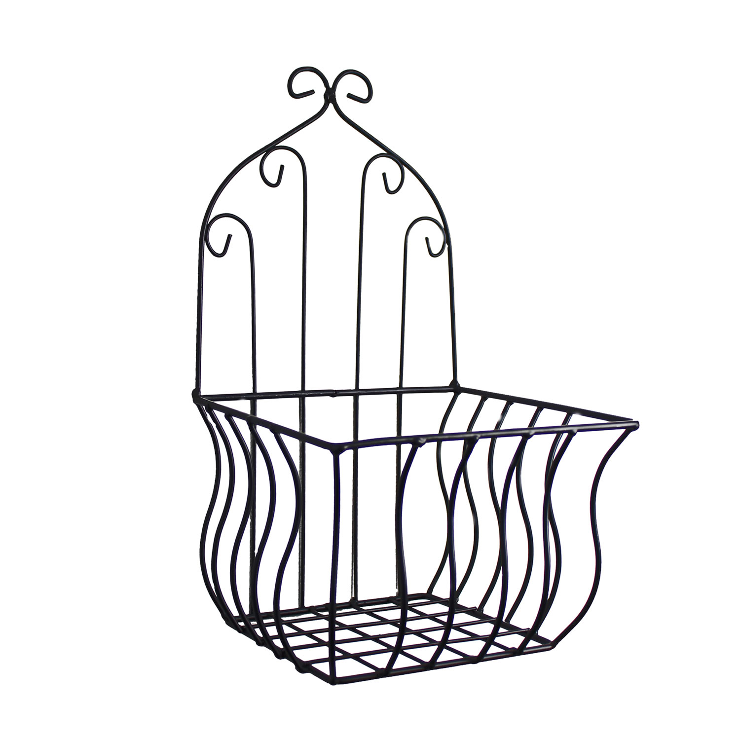 1500x1500 large black metal wall planter or pot holder for the garden